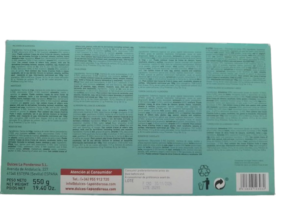 Assortiment Biscuits et Nougats Sans Sucre - La Ponderosa - 550 g