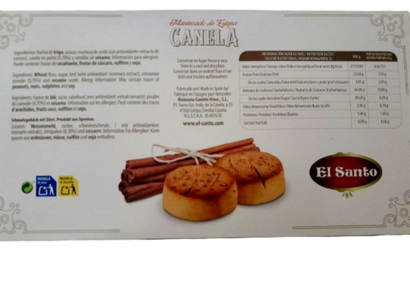 Mantecado - El Santo -Artisanaux à la Cannelle - Boite généreuse de 750 g .